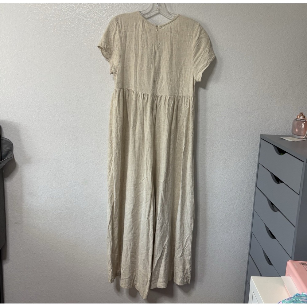 NATURAL LIFE XS/S Womens Rayon Linen Blend Jumpsuit Romper Wide Leg Casual Boho - Picture 5 of 12